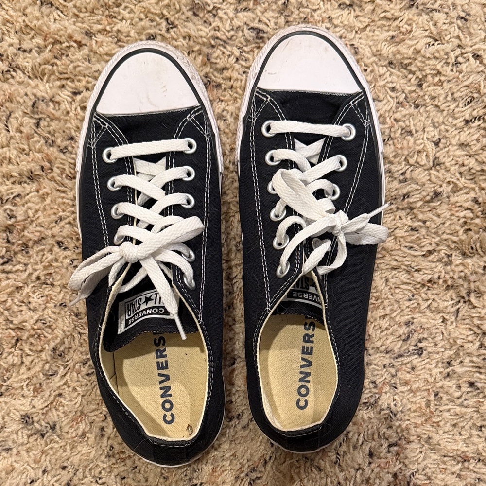 Converse Black Canvas Sneakers with White Accents
